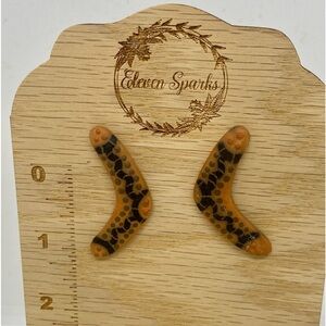 Vintage Terracotta Boomerang Earrings